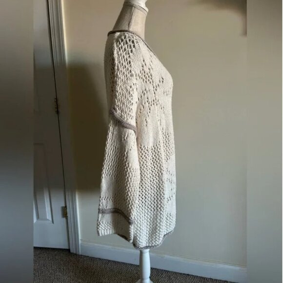 Free People hidden tropics knit long sleeve tunic sweater size M - Picture 4 of 8